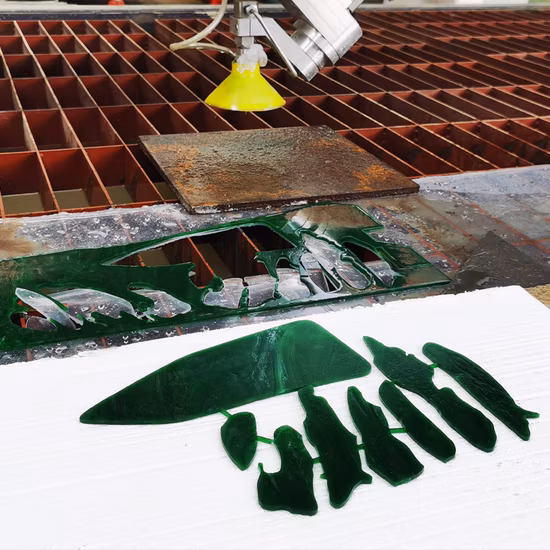 Hualong 석재 기계 워터젯 타일 강철 유리 화강암 대리석용 5 축 CNC 워터젯 절단기